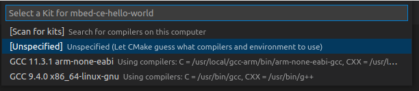 VS Code Unspecified Kit
