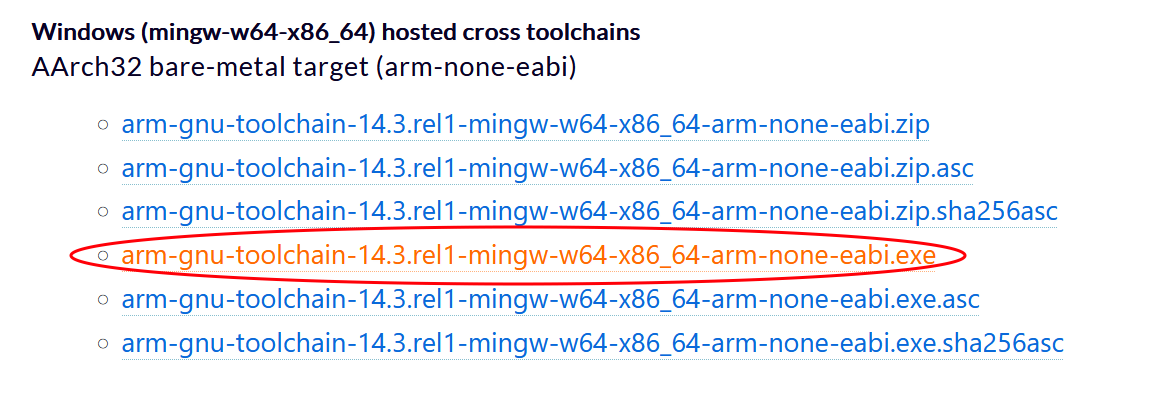 ARM toolchain download link
