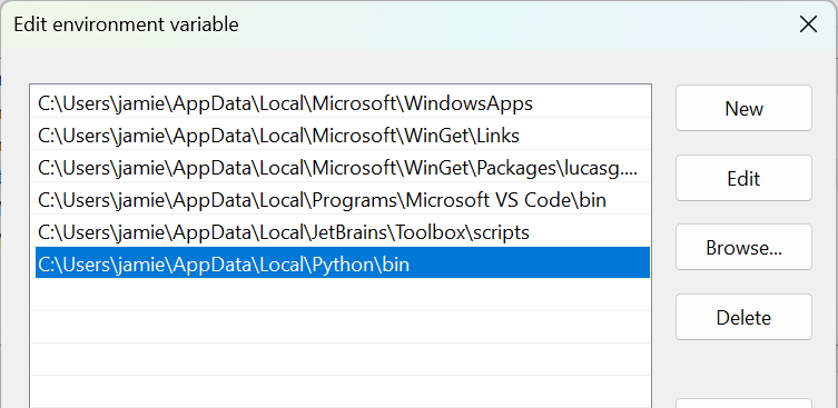 Path dialog