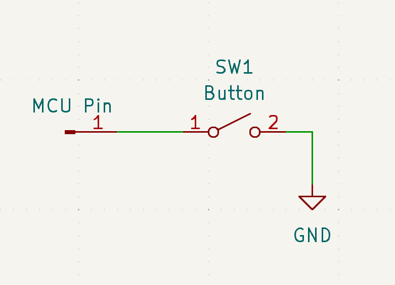 button connected to ground with no pullup