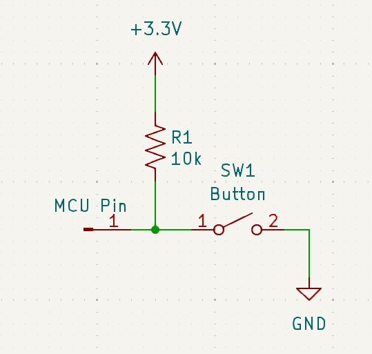 button connected to ground with a pullup