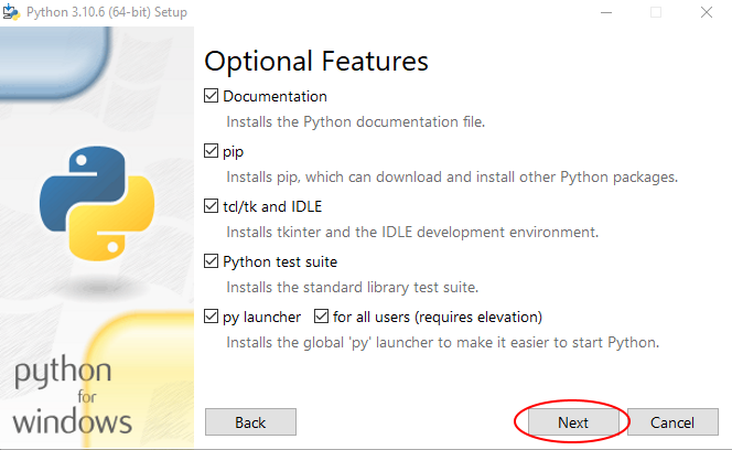Python installer screen 2