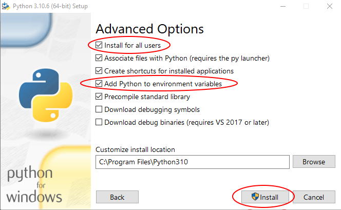 Python installer screen 3